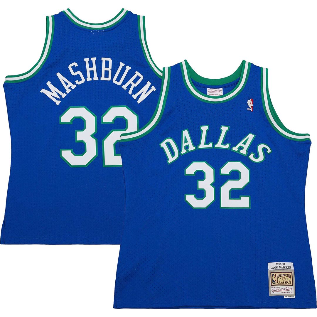 Jamal Mashburn Dallas Mavericks Mitchell & Ness 1993/ 94 Hardwood Classics Swingman Jersey - Blue | NBA Fan Gear