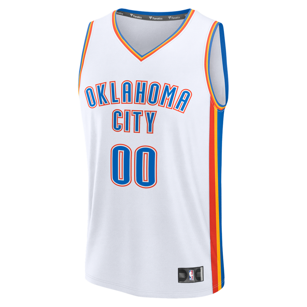 Oklahoma City Thunder Fanatics Youth Fast Break Custom Jersey - Association Edition - White | NBA Fan Gear