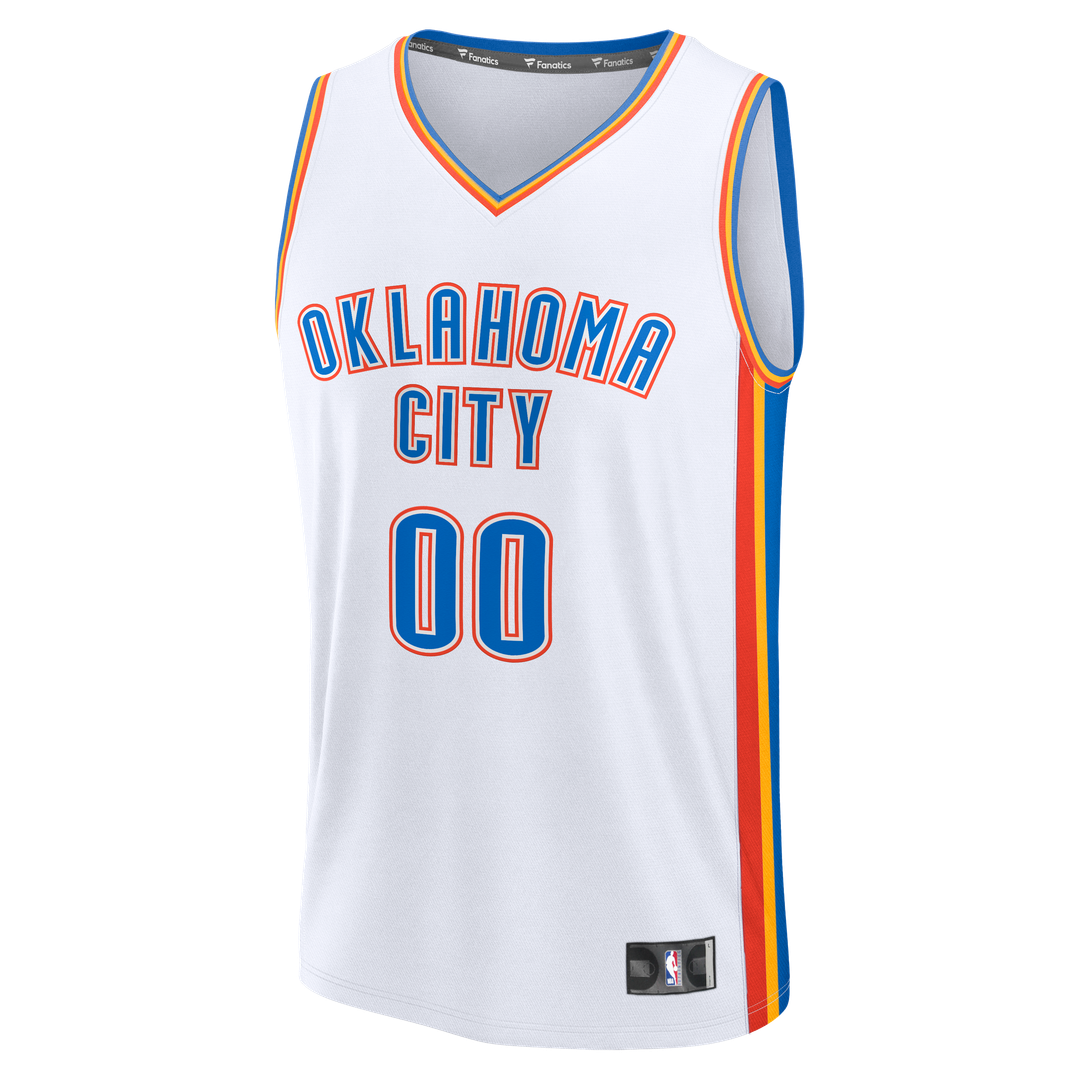 Oklahoma City Thunder Fanatics Youth Fast Break Custom Jersey - Association Edition - White | NBA Fan Gear