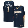Zion Williamson New Orleans Pelicans Nike Youth 2021/ 22 Diamond Swingman Jersey - Icon Edition - Navy | NBA Fan Gear