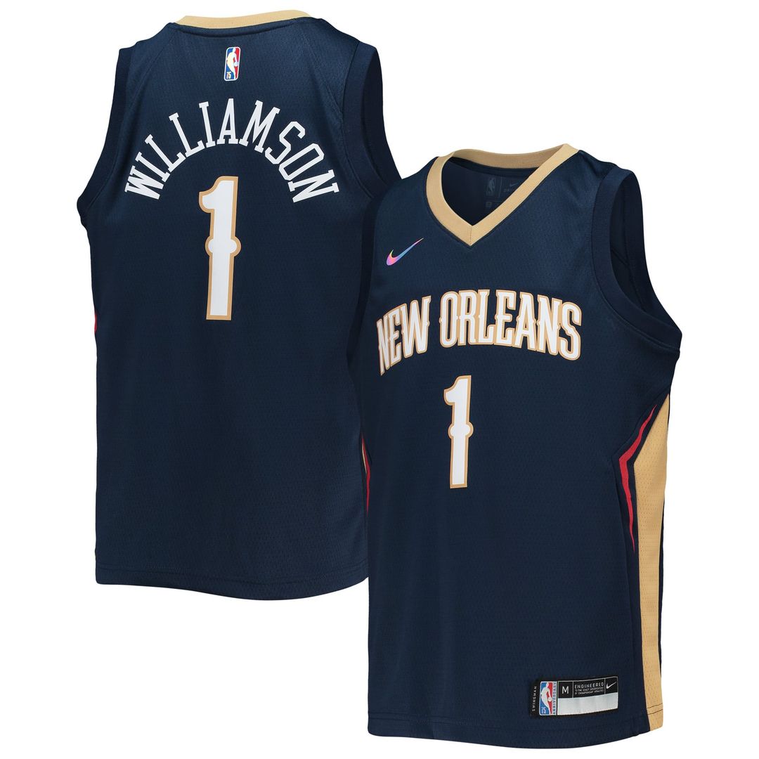 Zion Williamson New Orleans Pelicans Nike Youth 2021/ 22 Diamond Swingman Jersey - Icon Edition - Navy | NBA Fan Gear