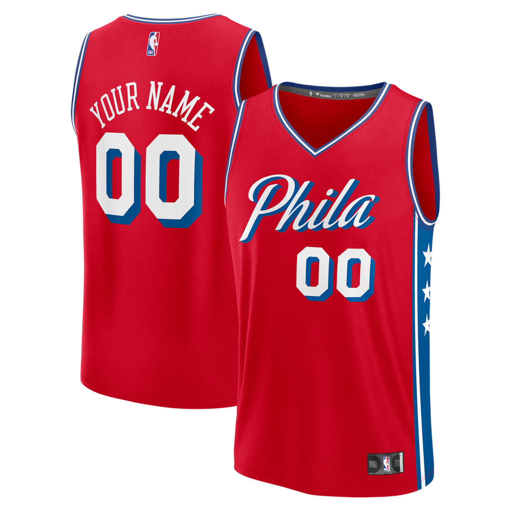 Philadelphia 76ers Fanatics Fast Break Custom Jersey - Icon Edition - Red | NBA Fan Gear