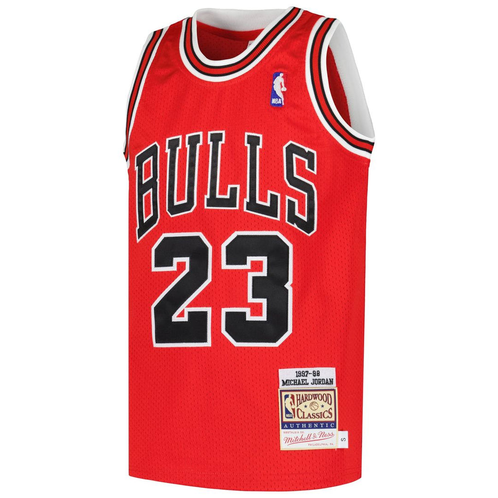 Michael Jordan Chicago Bulls Mitchell & Ness Youth Hardwood Classics 1997/ 98 Authentic Jersey - Red | NBA Fan Gear