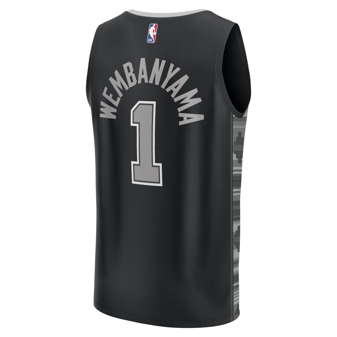 Victor Wembanyama San Antonio Spurs Fanatics Youth Fast Break Player Jersey - Statement Edition - Black | NBA Fan Gear