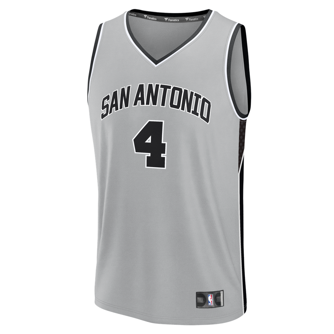 De'Aaron Fox San Antonio Spurs Fanatics Fast Break Jersey - Statement Edition - Silver | NBA Fan Gear