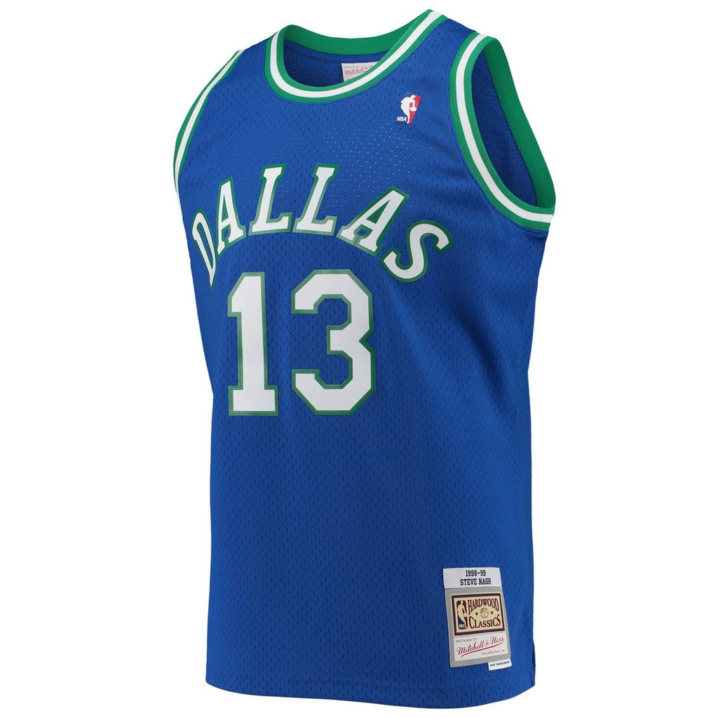 Steve Nash Dallas Mavericks Mitchell & Ness 1998/ 99 Hardwood Classics Swingman Jersey - Blue | NBA Fan Gear