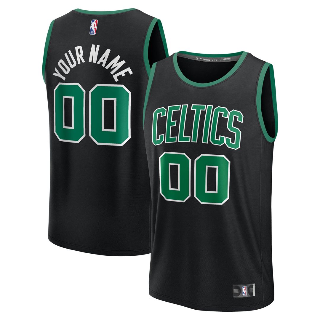 Boston Celtics Fanatics Fast Break Custom Jersey - Statement Edition - Black | NBA Fan Gear