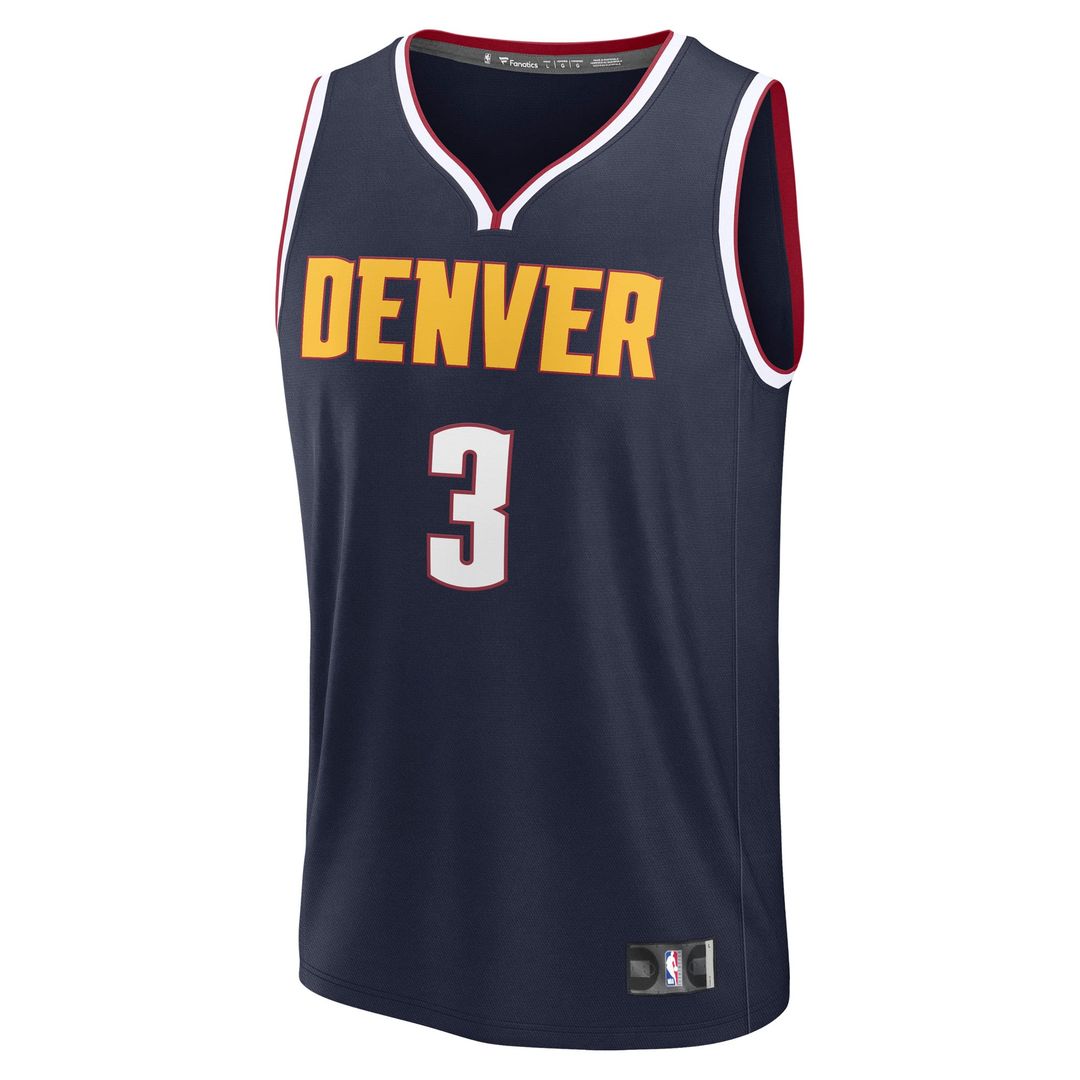 Julian Strawther Denver Nuggets Fanatics Fast Break Replica Player Jersey - Icon Edition - Navy | NBA Fan Gear