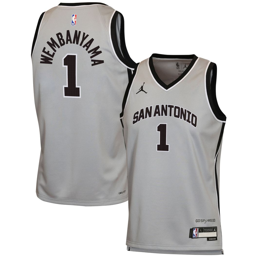 Victor Wembanyama San Antonio Spurs Jordan Brand Youth Swingman Jersey - Statement Edition - Silver | NBA Fan Gear