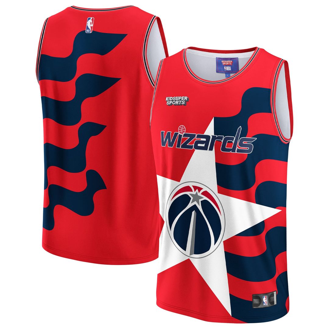 Washington Wizards NBA & KidSuper Studios by Fanatics Unisex Hometown Jersey - Red | NBA x KidSuper Fan Gear