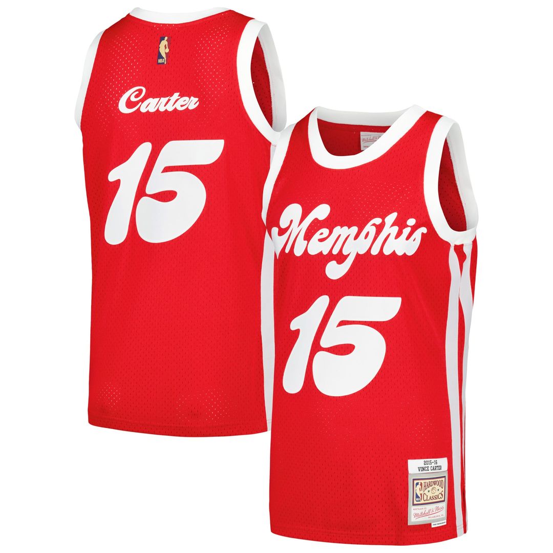Vince Carter Memphis Grizzlies Mitchell & Ness 2015/ 16 Hardwood Classics Swingman Jersey - Red | NBA Fan Gear