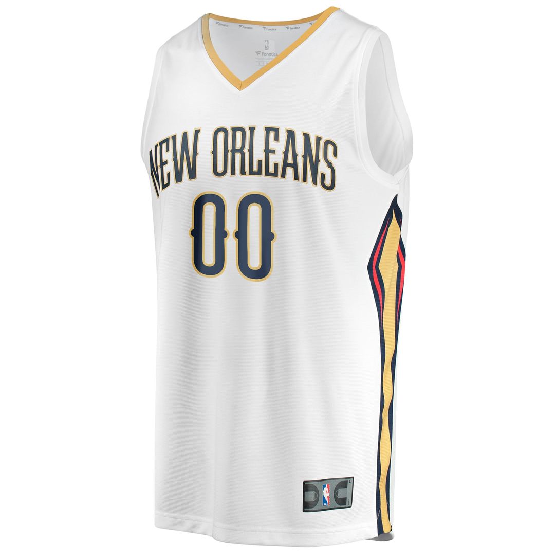 New Orleans Pelicans Fanatics Youth Fast Break Replica Custom Jersey - Association Edition - White | NBA Fan Gear
