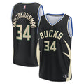 Giannis Antetokounmpo Milwaukee Bucks Fanatics Fast Break Replica Player Jersey - Statement Edition - Black | NBA Fan Gear