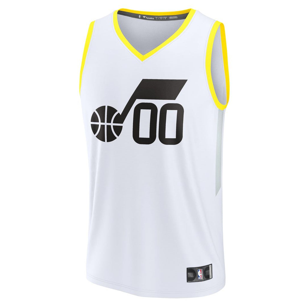 Utah Jazz Fanatics Fast Break Custom Replica Jersey - Association Edition - White | NBA Fan Gear