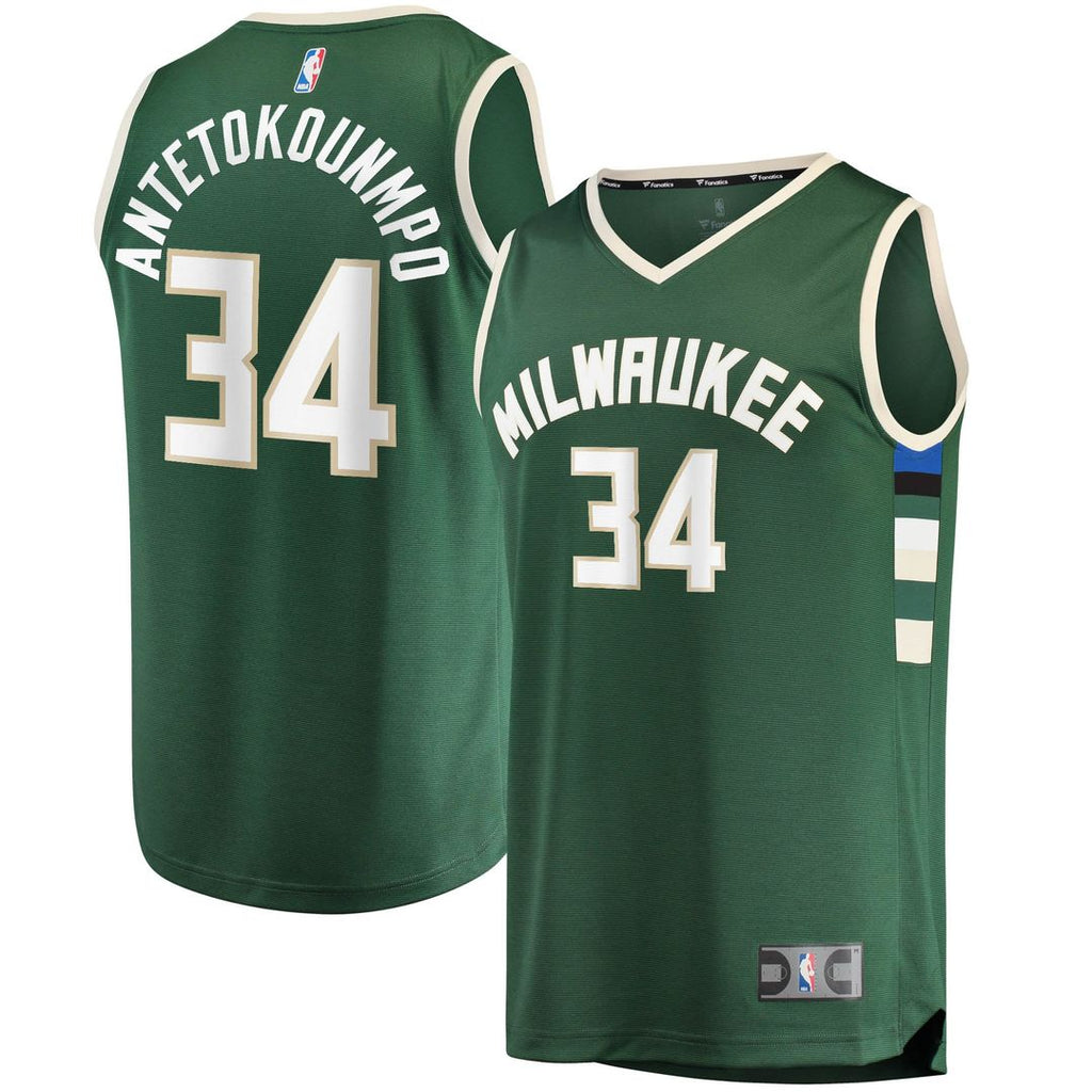 Giannis Antetokounmpo Milwaukee Bucks Fanatics Big & Tall Fast Break Player Jersey - Hunter Green - Icon Edition | NBA Fan Gear