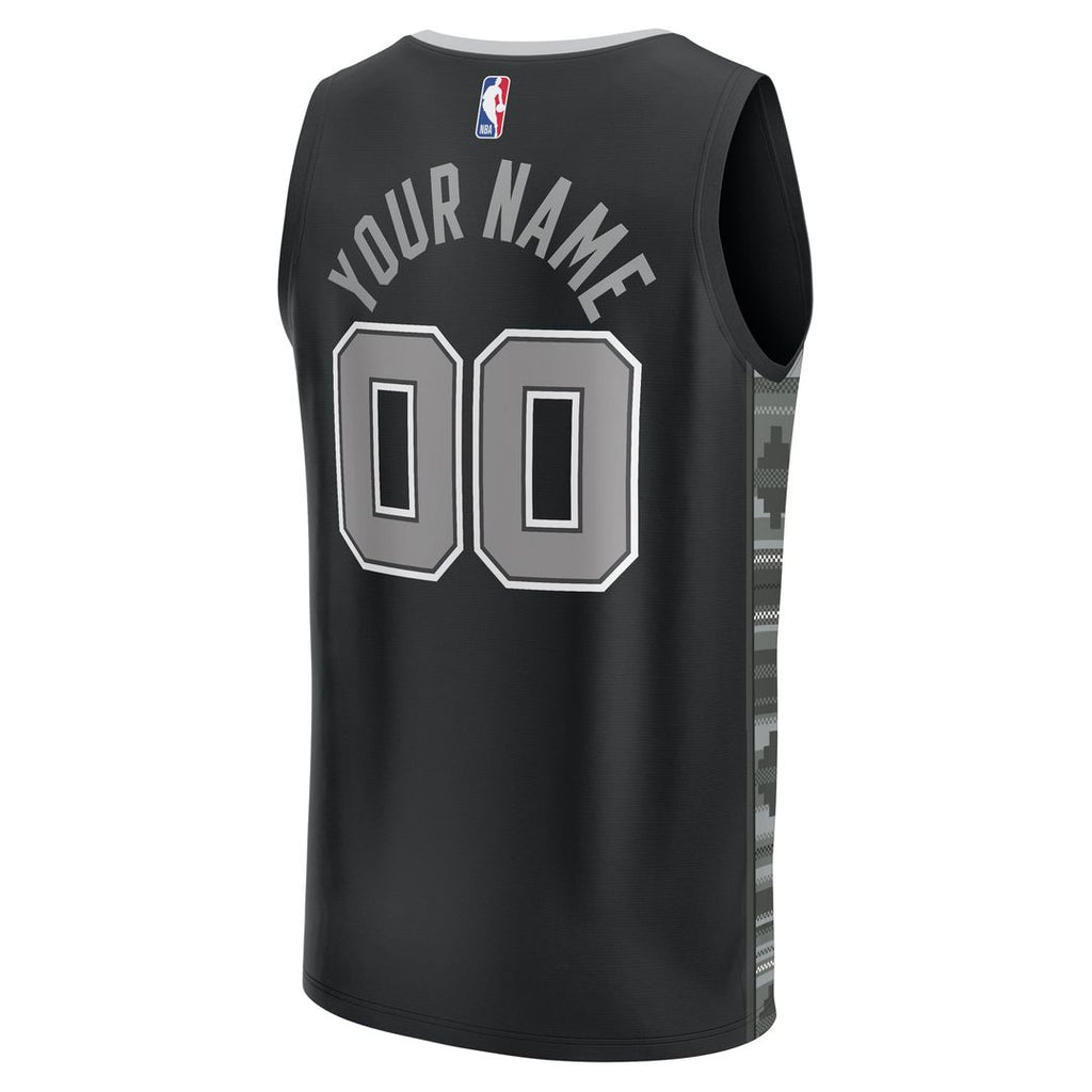 San Antonio Spurs Fanatics Youth Fast Break Replica Custom Jersey - Statement Edition - Black | NBA Fan Gear