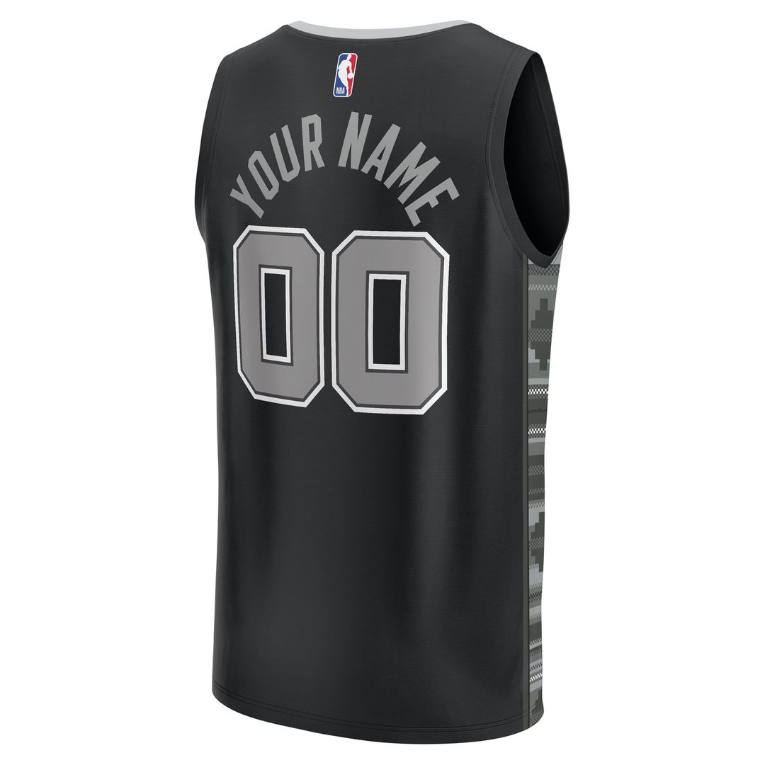 San Antonio Spurs Fanatics Youth Fast Break Replica Custom Jersey - Statement Edition - Black | NBA Fan Gear