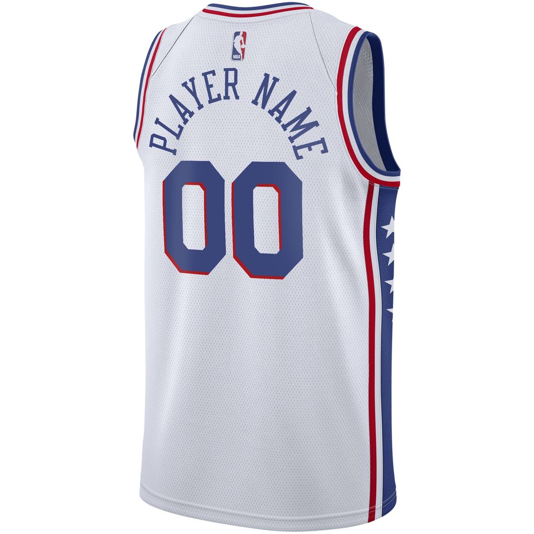 Philadelphia 76ers Nike 2020/ 21 Swingman Custom Jersey - Association Edition - White | NBA Fan Gear
