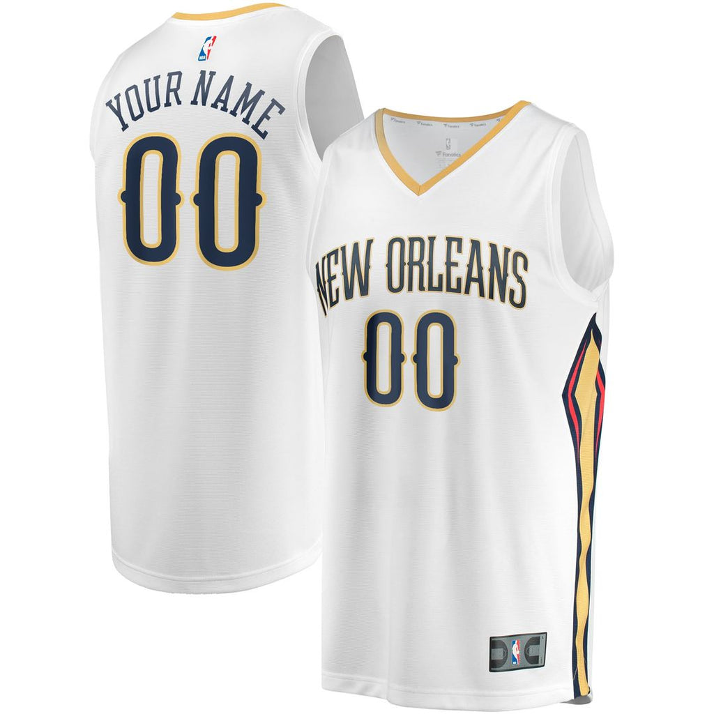 New Orleans Pelicans Fanatics Youth Fast Break Replica Custom Jersey - Association Edition - White | NBA Fan Gear