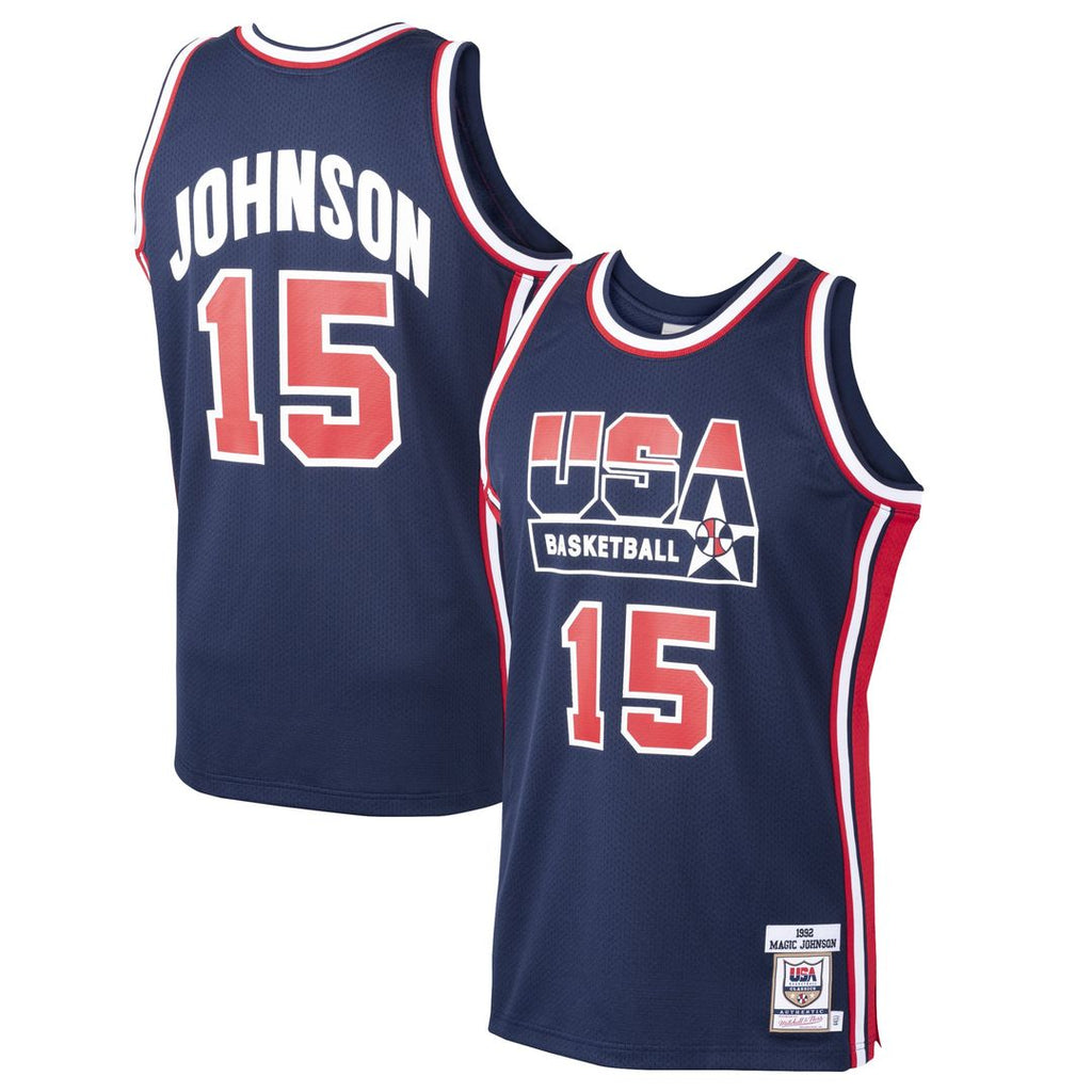 Magic Johnson USA Basketball Mitchell & Ness 1992 Dream Team Authentic Jersey - Navy | NBA Fan Gear