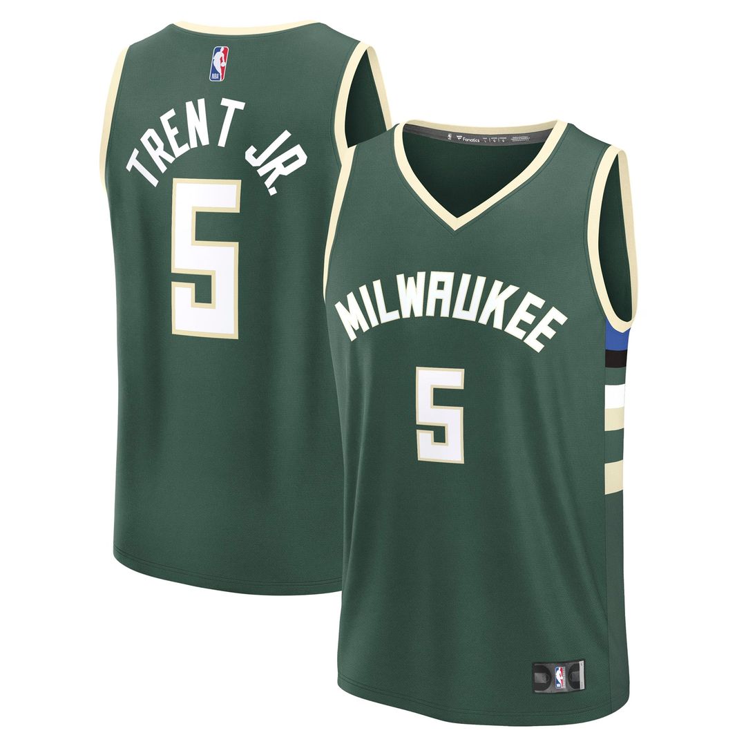 Gary Trent Jr. Milwaukee Bucks Fanatics Fast Break Replica Player Jersey - Icon Edition - Hunter Green | NBA Fan Gear