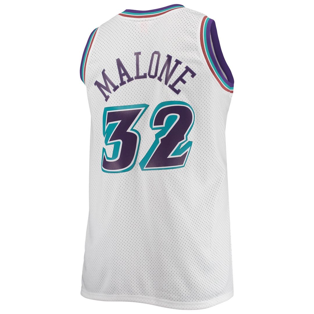 Karl Malone Utah Jazz Mitchell & Ness 1996/ 97 Big & Tall Hardwood Classics Swingman Jersey - White | NBA Fan Gear