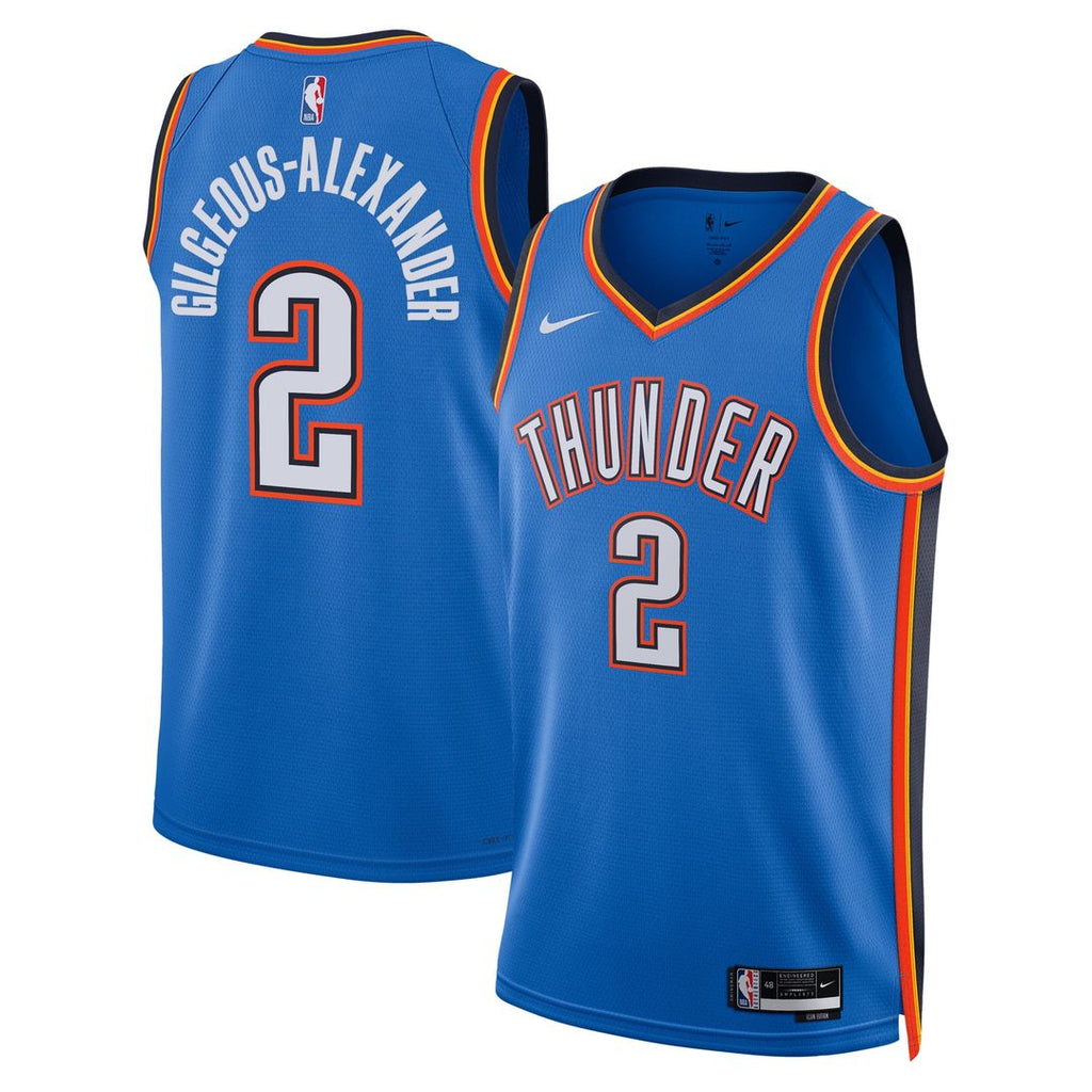 Shai Gilgeous-Alexander Oklahoma City Thunder Nike Unisex Badge Swingman Replica Jersey - Icon Edition - Blue | NBA Fan Gear