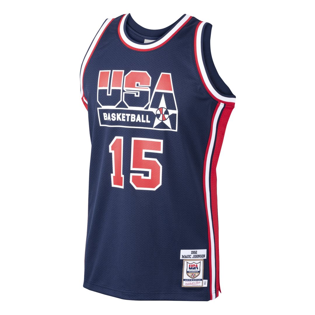 Magic Johnson USA Basketball Mitchell & Ness 1992 Dream Team Authentic Jersey - Navy | NBA Fan Gear