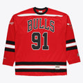 Dennis Rodman Chicago Bulls Mitchell & Ness Big & Tall NBA Hockey Jersey - Red | Fan Gear