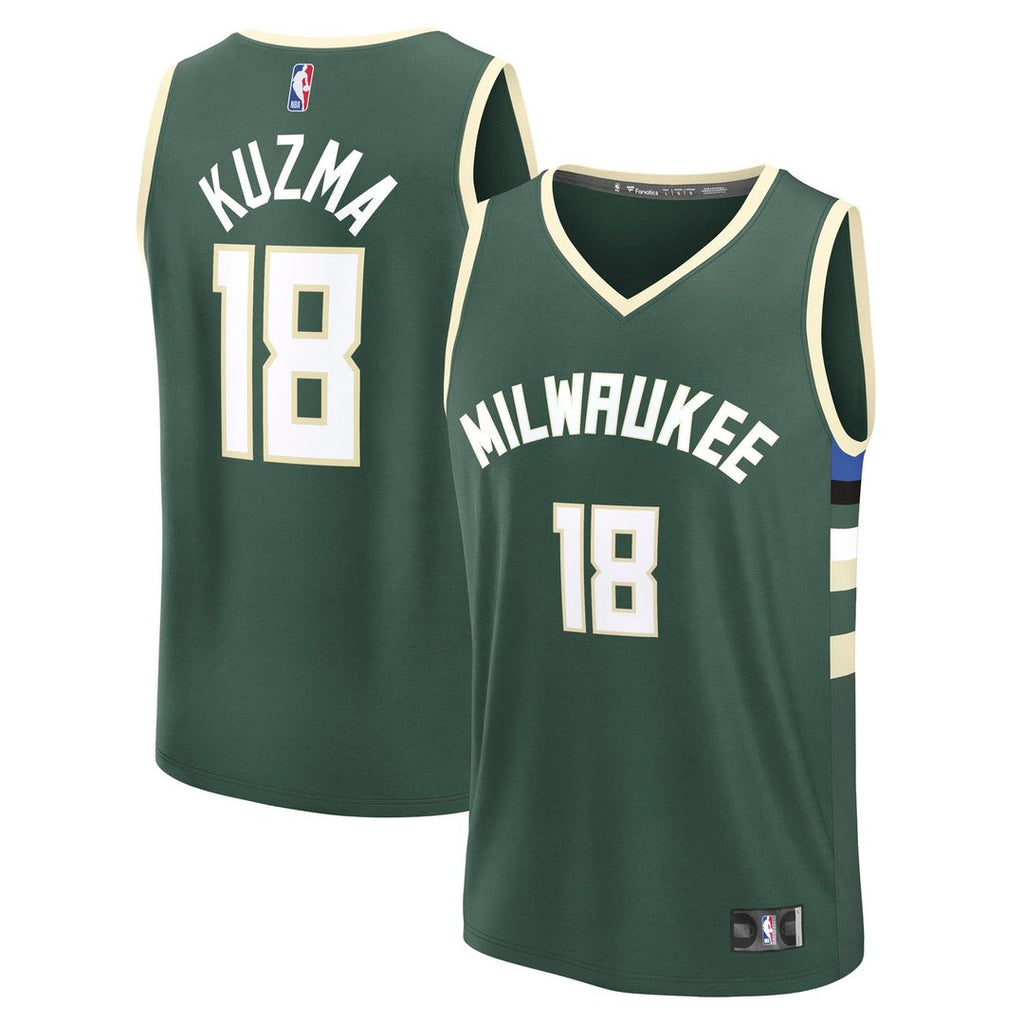 Kyle Kuzma Milwaukee Bucks Fanatics Fast Break Replica Player Jersey - Icon Edition - Hunter Green | NBA Fan Gear