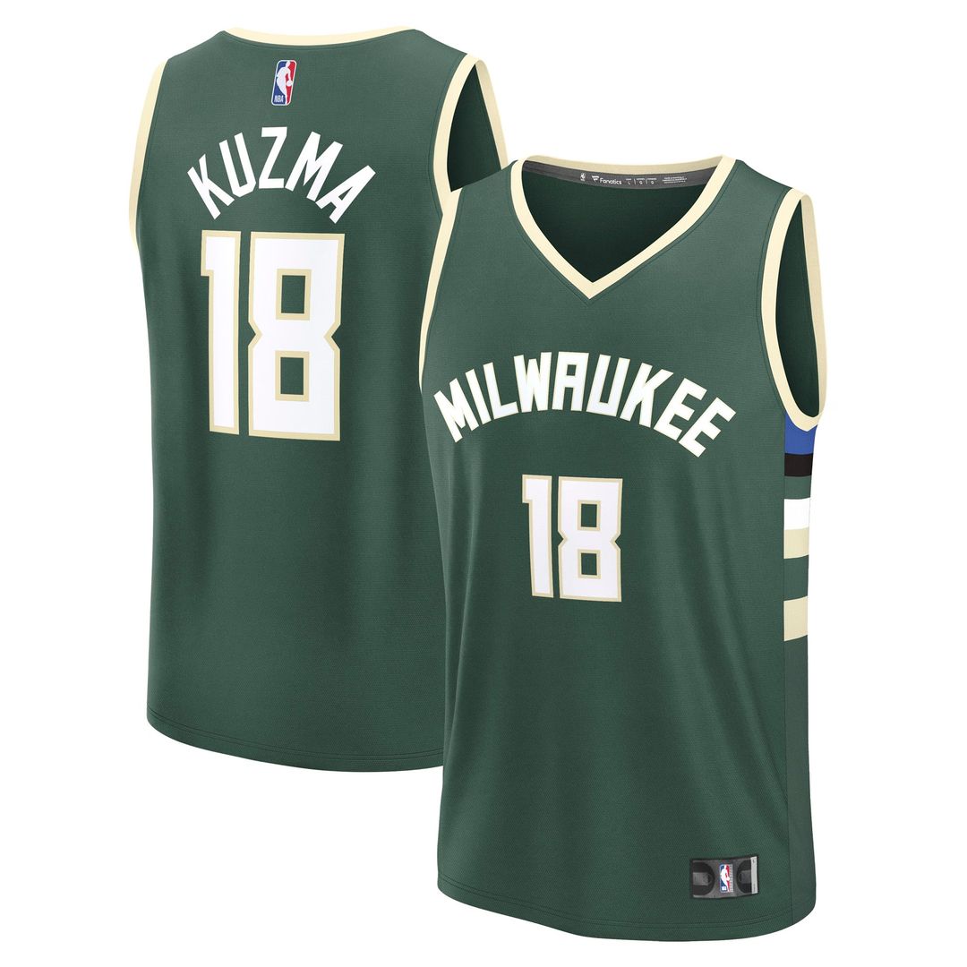 Kyle Kuzma Milwaukee Bucks Fanatics Fast Break Replica Player Jersey - Icon Edition - Hunter Green | NBA Fan Gear