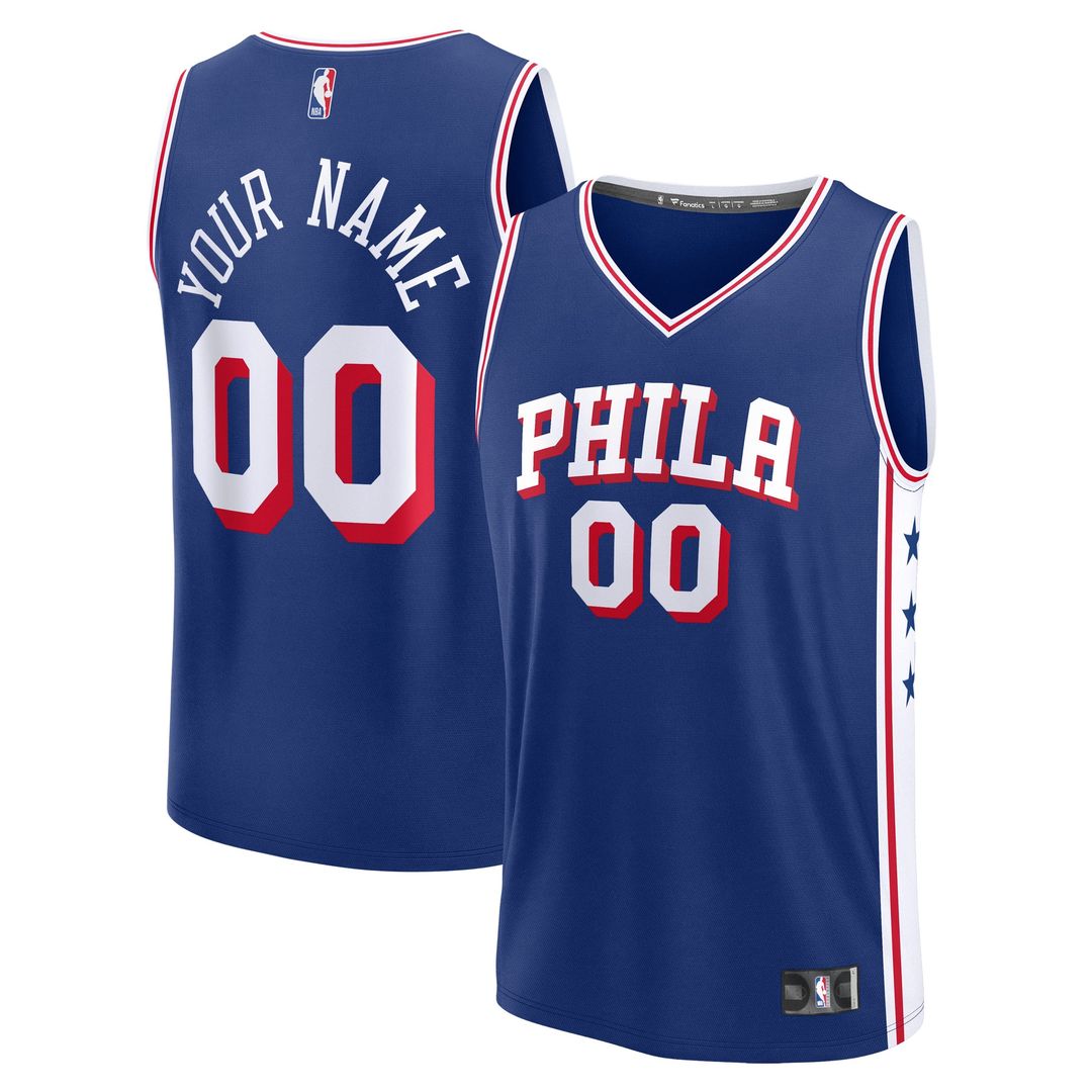 Philadelphia 76ers Fanatics Fast Break Custom Jersey - Association Edition - White | NBA Fan Gear