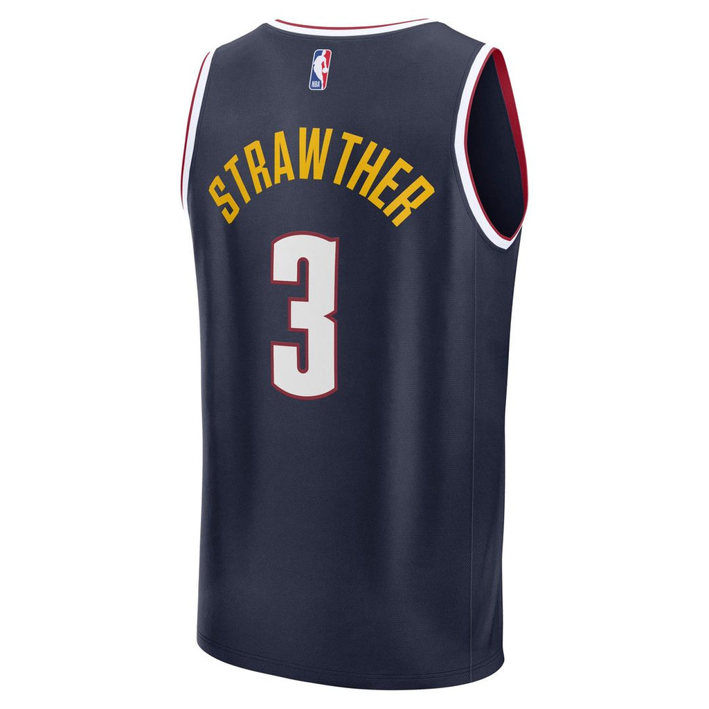Julian Strawther Denver Nuggets Fanatics Fast Break Replica Player Jersey - Icon Edition - Navy | NBA Fan Gear