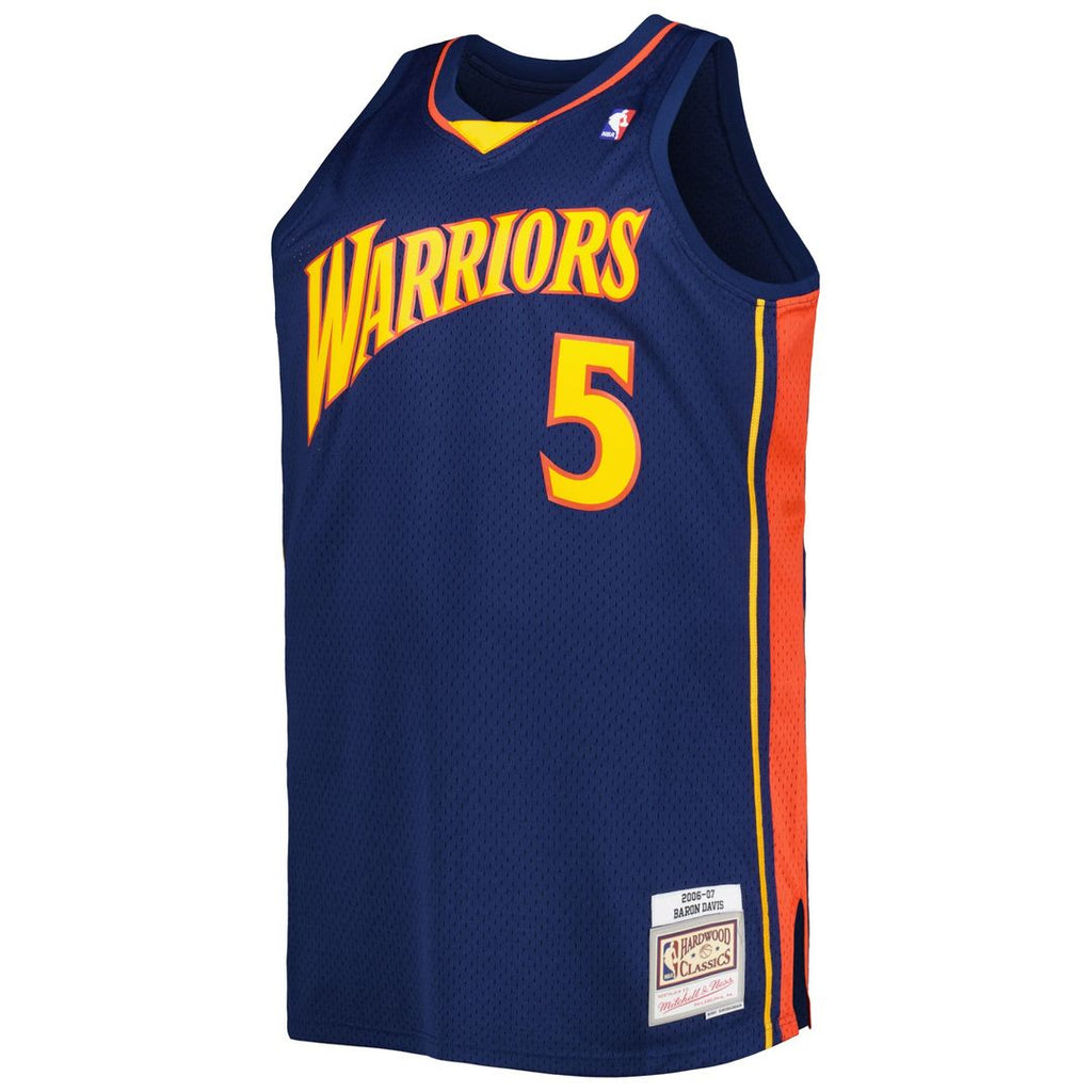 Baron Davis Golden State Warriors Mitchell & Ness Big & Tall Hardwood Classics 2006/ 07 Swingman Jersey - Navy | NBA Fan Gear