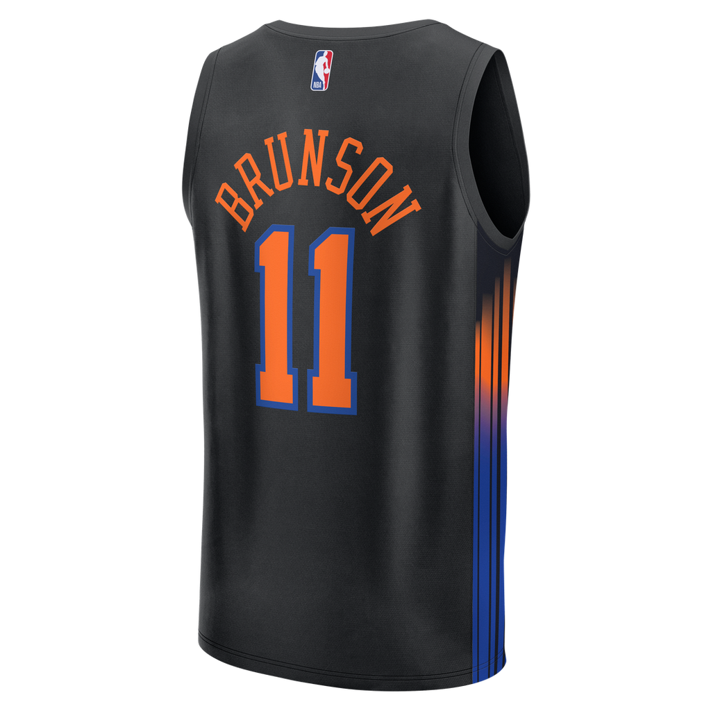 Jalen Brunson New York Knicks Fanatics Youth Fast Break Jersey - Statement Edition - Black | NBA Fan Gear