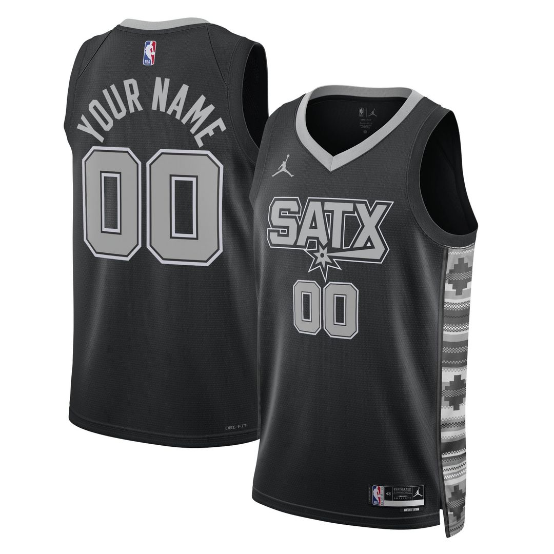 San Antonio Spurs Jordan Brand Unisex 2022/ 23 Swingman Custom Jersey - Statement Edition - Black | NBA Fan Gear