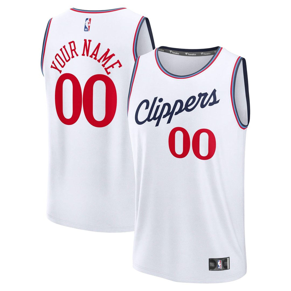 LA Clippers Fanatics Youth Fast Break Custom Replica Jersey - White - Association Edition | NBA Fan Gear
