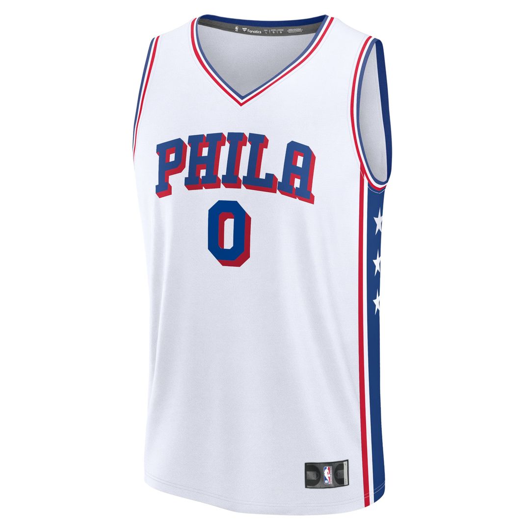 Tyrese Maxey Philadelphia 76ers Fanatics Fast Break Replica Player Jersey - Association Edition - White | NBA Fan Gear