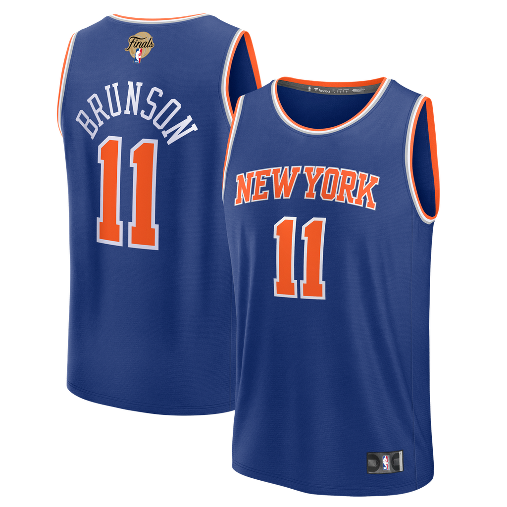 Jalen Brunson New York Knicks Fanatics Youth 2026 NBA Finals Patch Fast Break Jersey - Blue - Icon Edition | Fan Gear