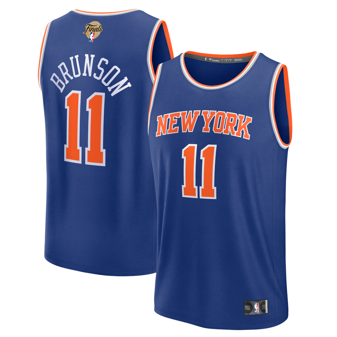 Jalen Brunson New York Knicks Fanatics Youth 2026 NBA Finals Patch Fast Break Jersey - Blue - Icon Edition | Fan Gear