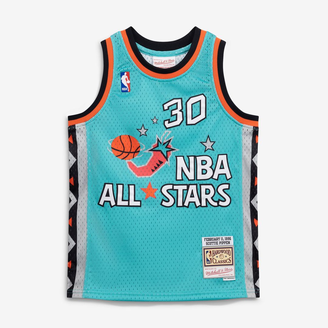 Scottie Pippen 1996 NBA All-Star Game Mitchell & Ness Youth Hardwood Classics Swingman Jersey - Teal | Fan Gear