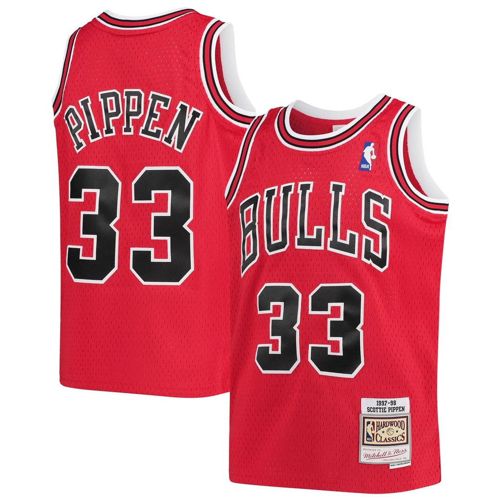 Scottie Pippen Chicago Bulls Mitchell & Ness Youth 1997-98 Hardwood Classics Swingman Jersey - Red | NBA Fan Gear