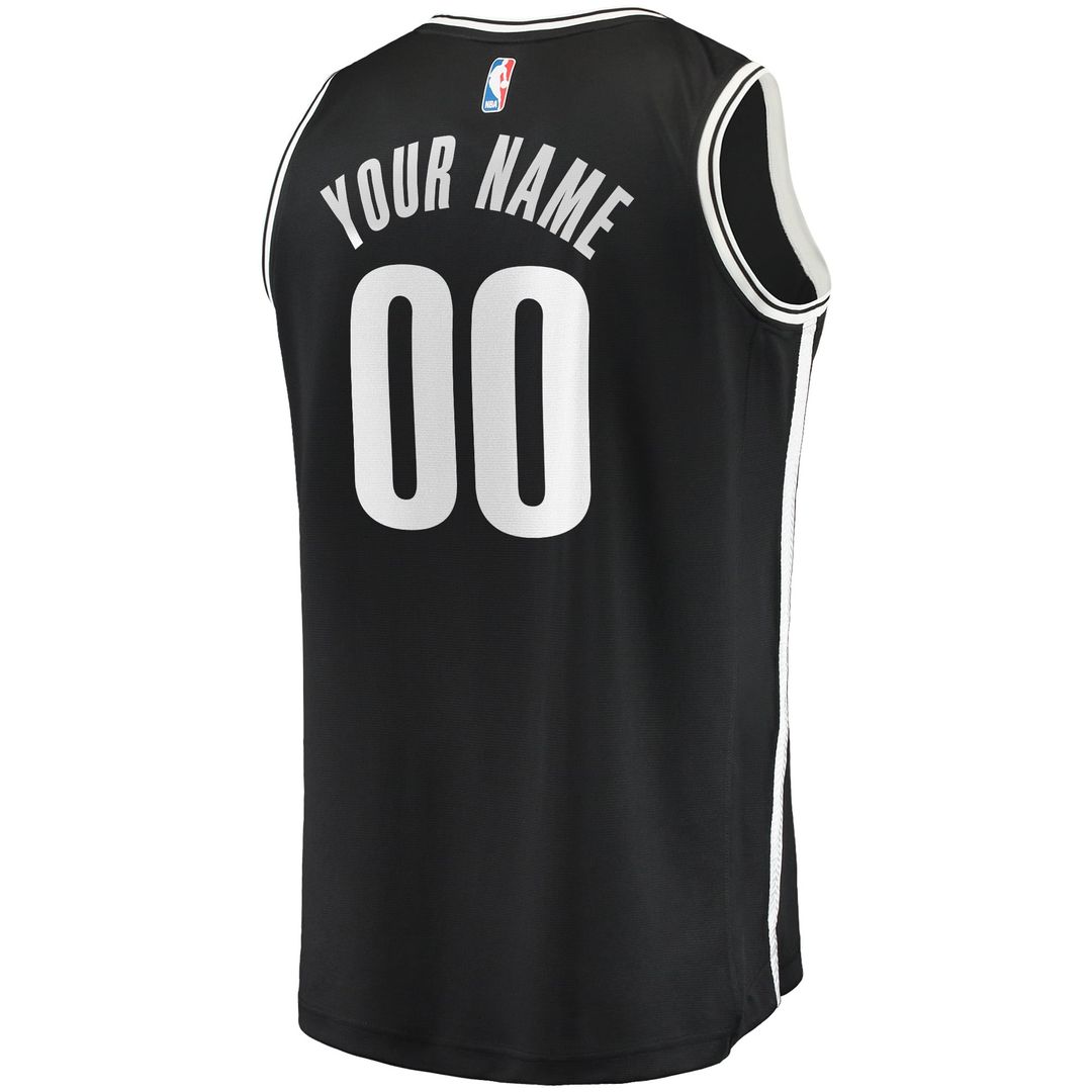 Brooklyn Nets Fanatics Youth Fast Break Custom Replica Jersey Black - Icon Edition | NBA Fan Gear