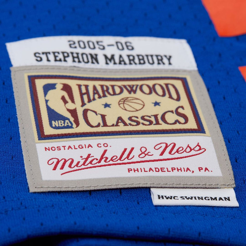 Stephon Marbury New York Knicks Mitchell & Ness 2005/ 06 Hardwood Classics Swingman Jersey - Blue | NBA Fan Gear