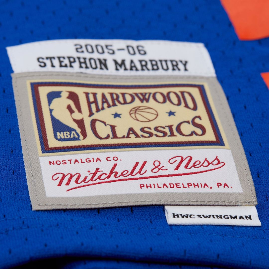 Stephon Marbury New York Knicks Mitchell & Ness 2005/ 06 Hardwood Classics Swingman Jersey - Blue | NBA Fan Gear