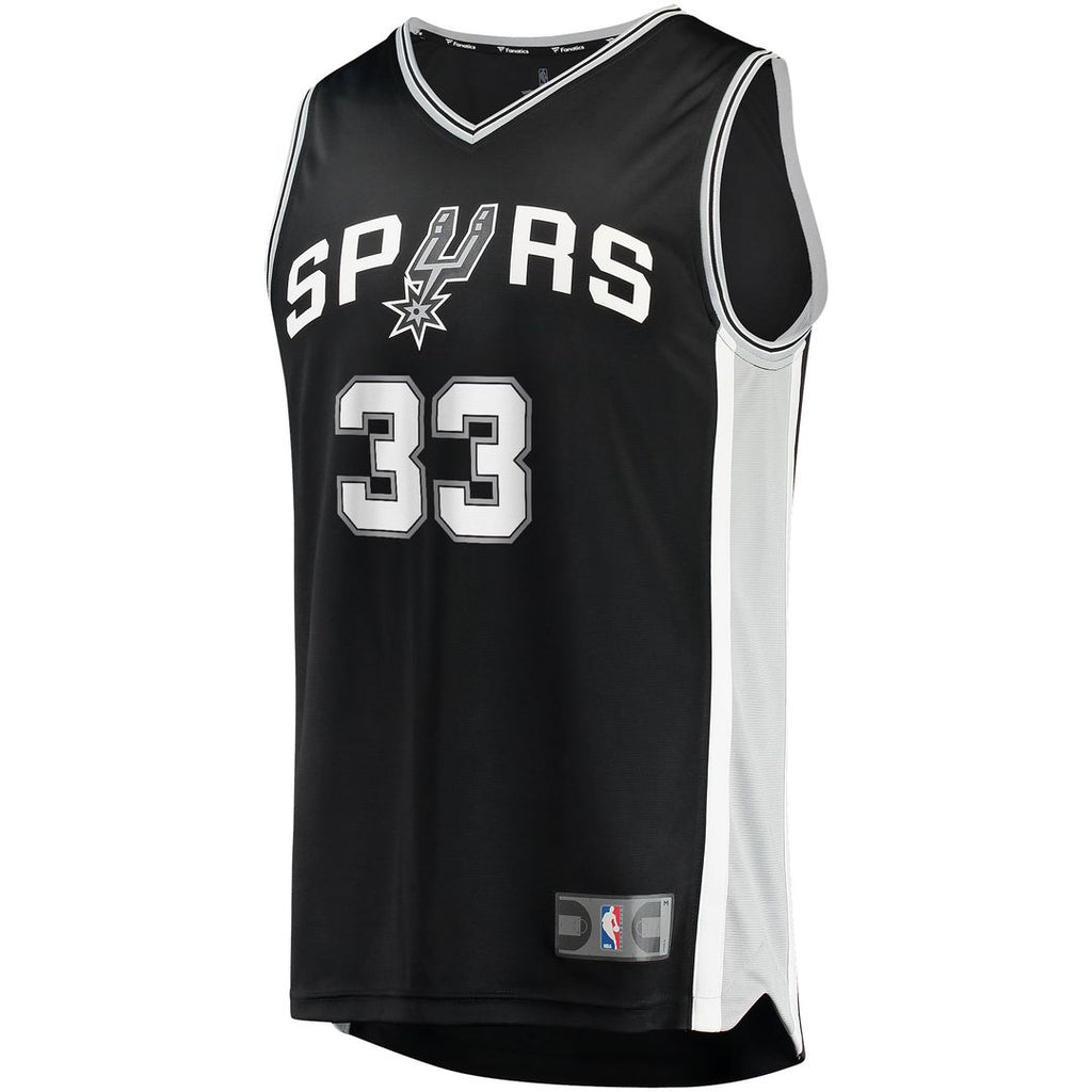 Tre Jones San Antonio Spurs Fanatics Fast Break Replica Jersey - Icon Edition - Black | NBA Fan Gear