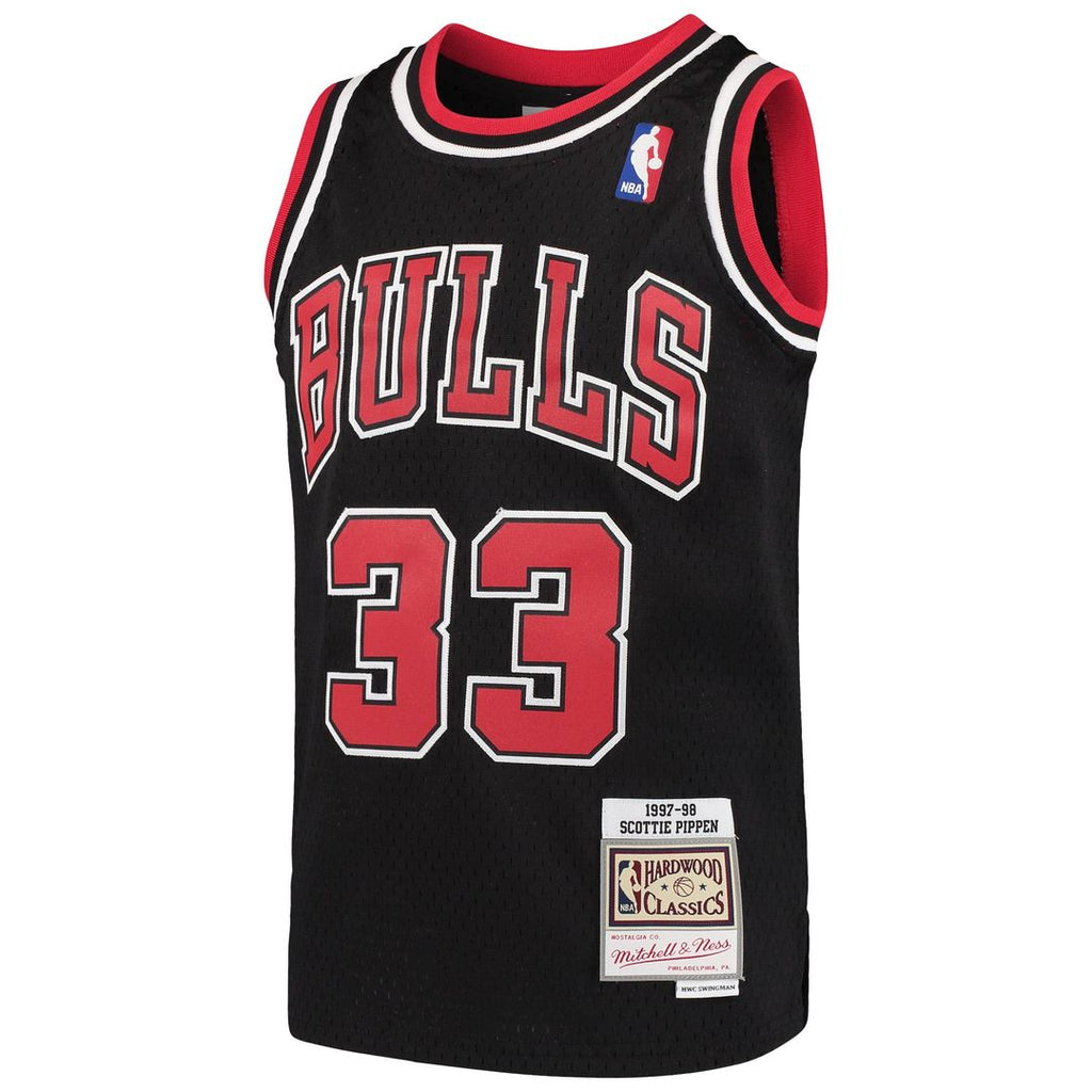 Scottie Pippen Chicago Bulls Mitchell & Ness Youth Hardwood Classics Swingman Throwback Jersey - Black | NBA Fan Gear