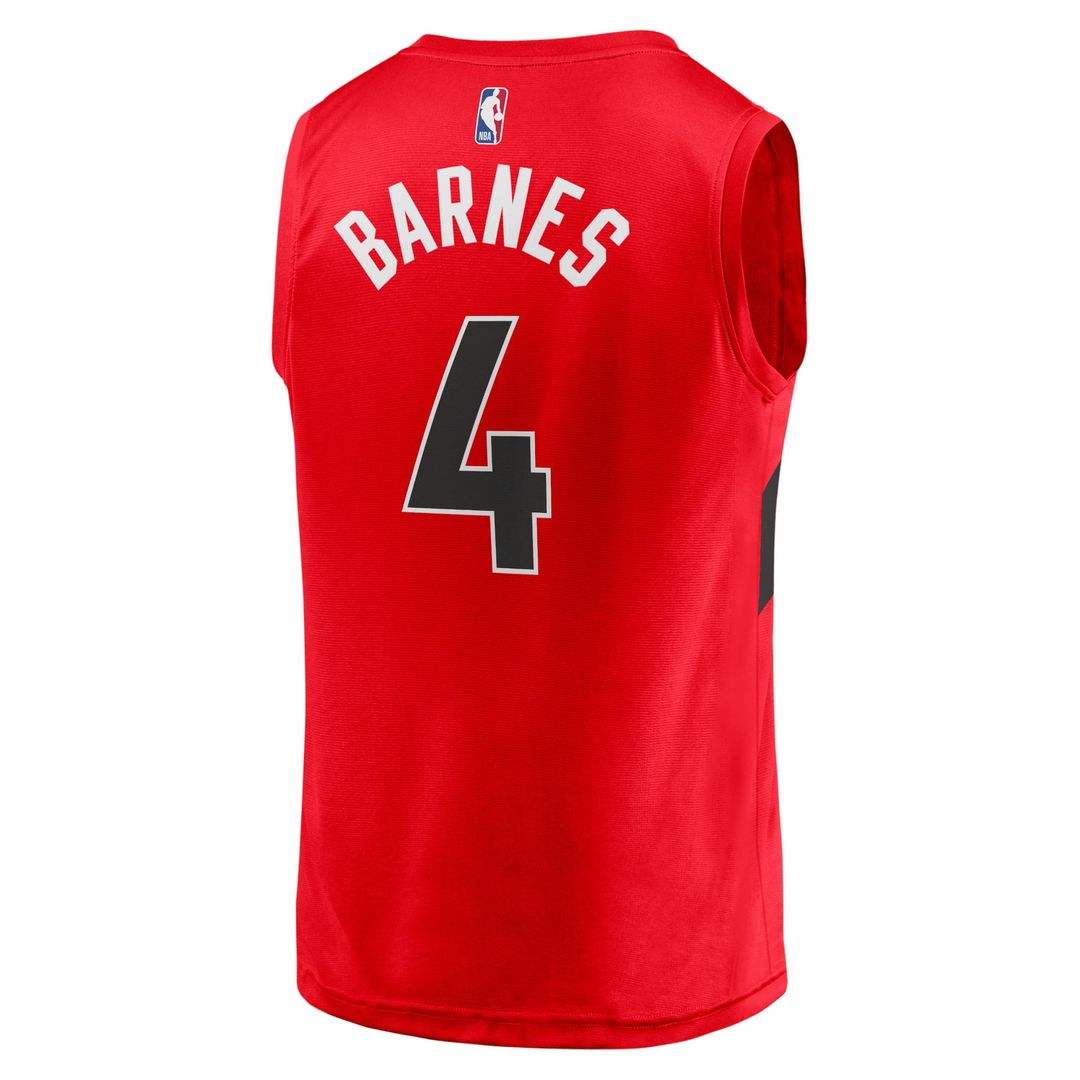 Scottie Barnes Toronto Raptors Fanatics Fast Break Replica Jersey - Icon Edition - Red | NBA Fan Gear