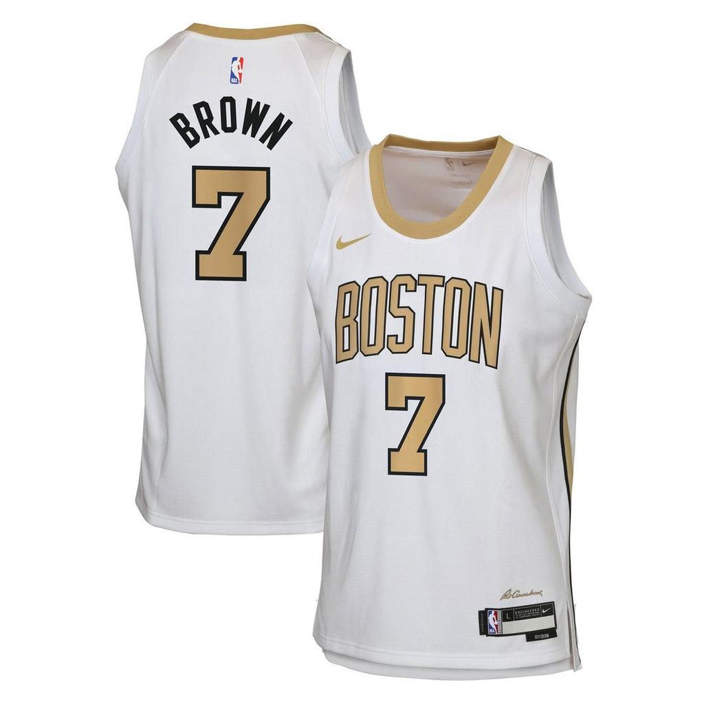 Jaylen Brown Boston Celtics Nike Youth 2025/ 26 City Edition Swingman Jersey - White | NBA Fan Gear