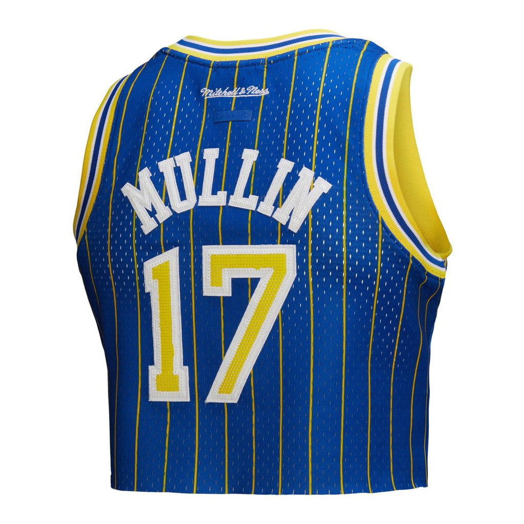 Chris Mullin Golden State Warriors Mitchell & Ness x DANNIJO Women's Fashion Cropped Basketball Jersey - Royal | NBA Fan Gear